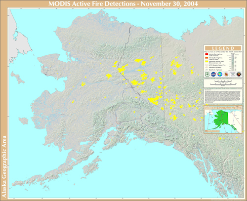 Map of Alaska Wildfires 2004