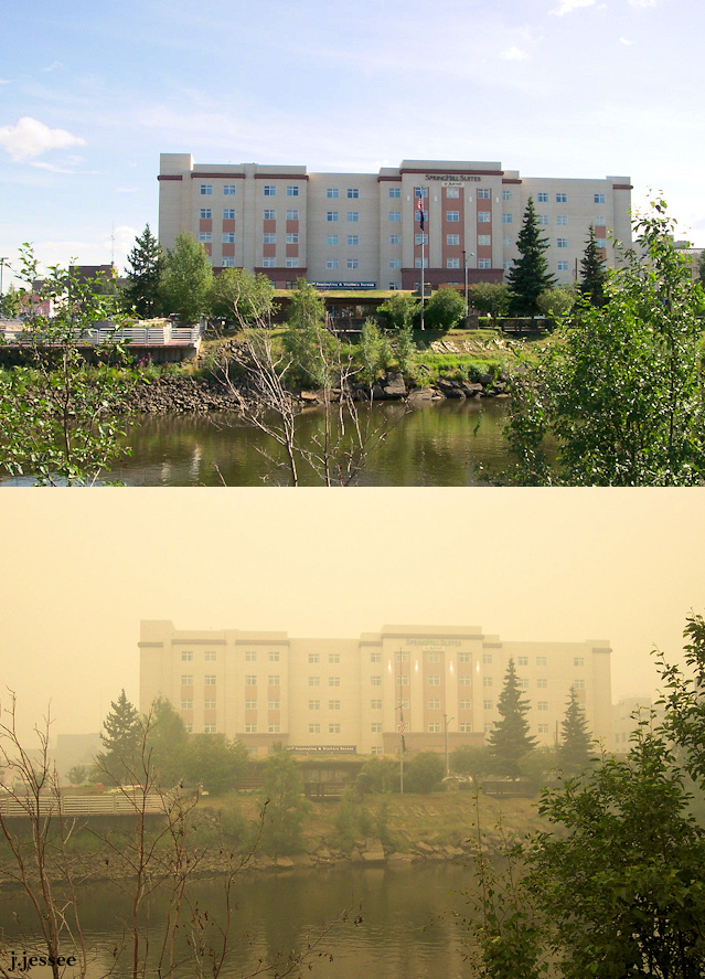 Forest Fire smoke in Fairbanks, Alaska - July 2004