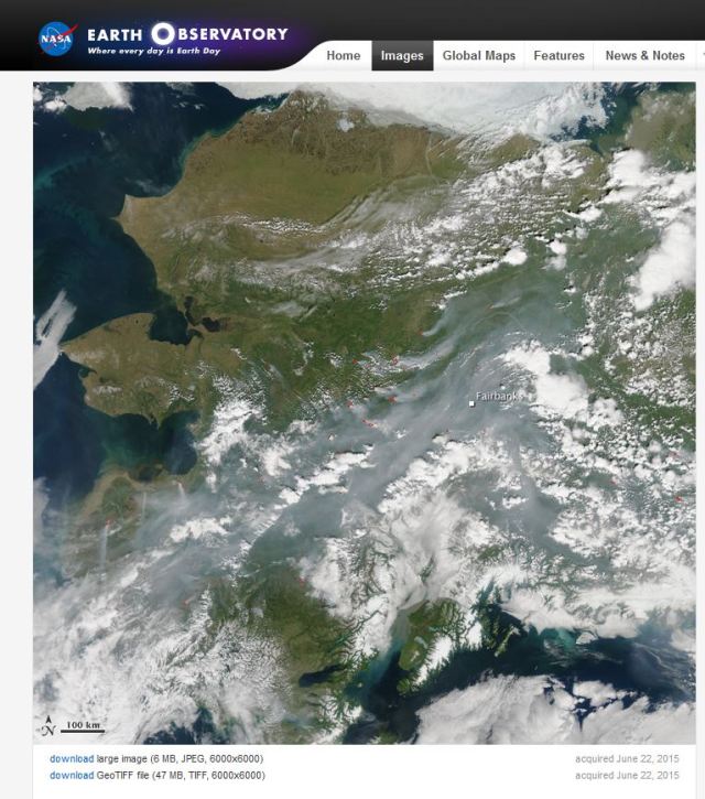 Satellite image of Alaska 6-22-15
